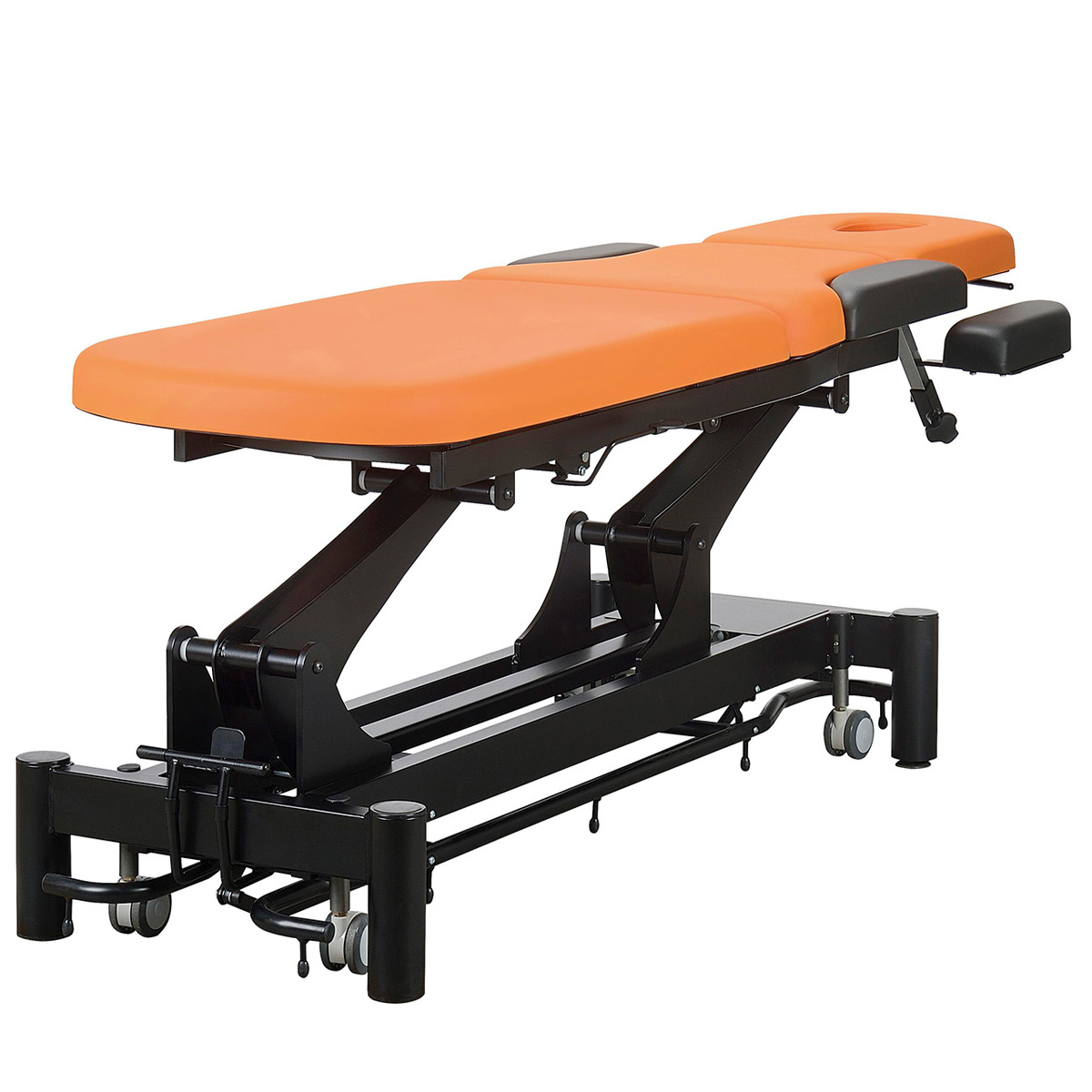 Physio/Osteo table 3 sections, with face hole, all around foot controller, 4 arm supports